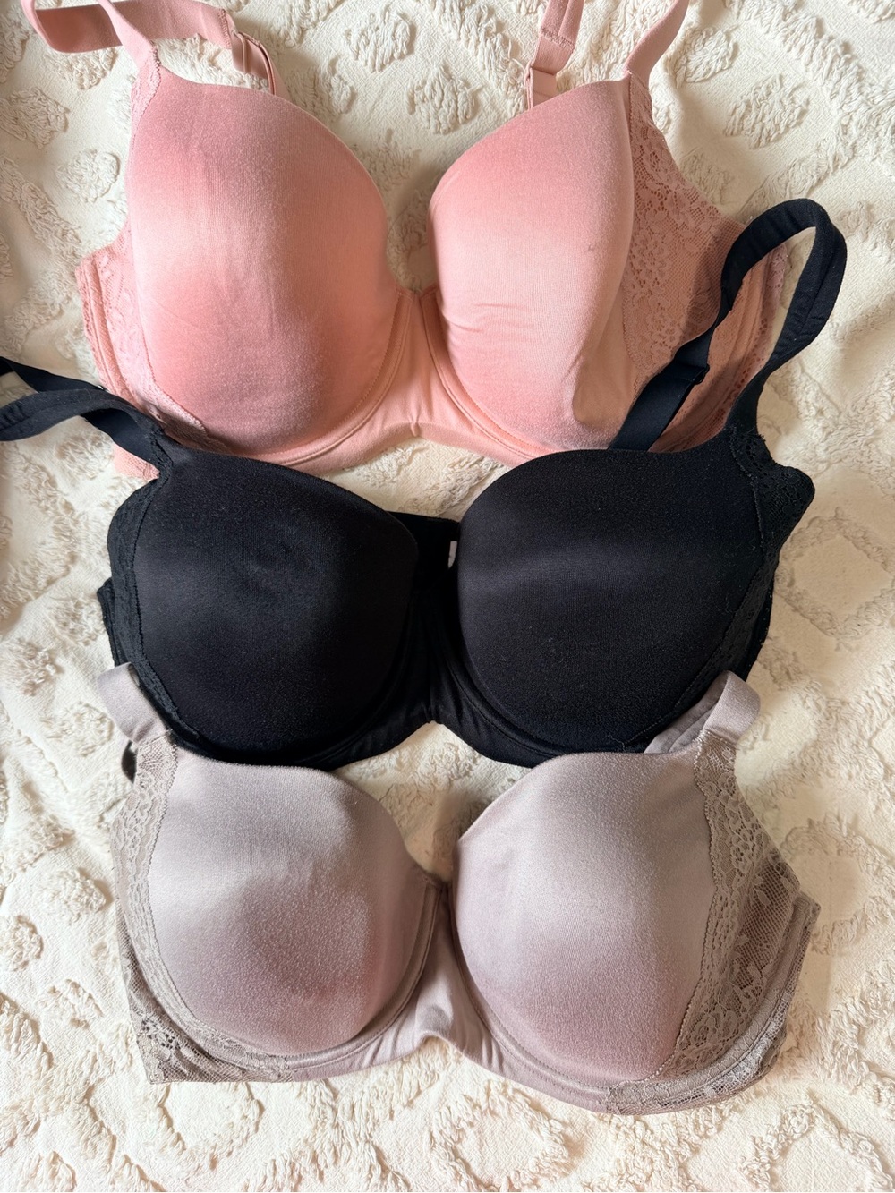 Secret Treasures Bra 38 DDD- Pink, Black, Taupe